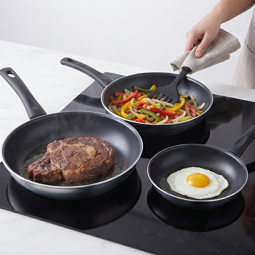 Conjunto de Frigideiras HotChef 3 Pcs: A Versatilidade Definitiva para a Sua Cozinha - (AYD310-49)