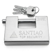 SANTIAO 94mm Cadeado de Obturador de Aço Blindado Resistente 3 Chaves - (cad0000)