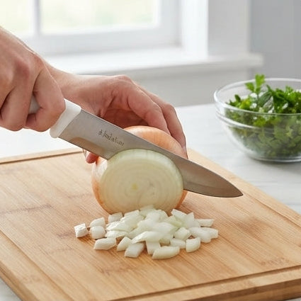 Faca de Cozinha Baishun com Cabo Branco – Desempenho e Precisão para o Preparo Diário - (AYD243-58)