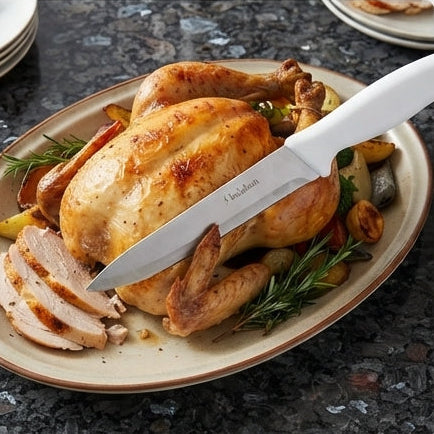 Faca de Cozinha Baishun com Cabo Branco – Desempenho e Precisão para o Preparo Diário - (AYD243-58)