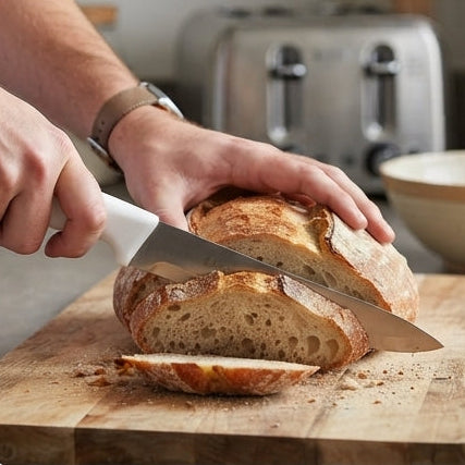 Faca de Cozinha Baishun com Cabo Branco – Desempenho e Precisão para o Preparo Diário - (AYD243-58)