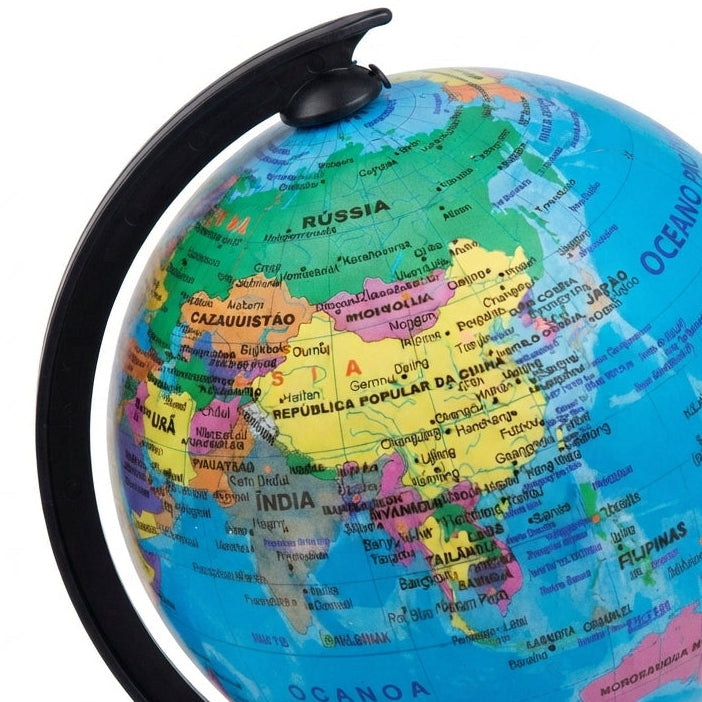 Mundo Azul em Foco, 10.6cm: Globo Geográfico Educacional e Decorativo - (AYC329-1)