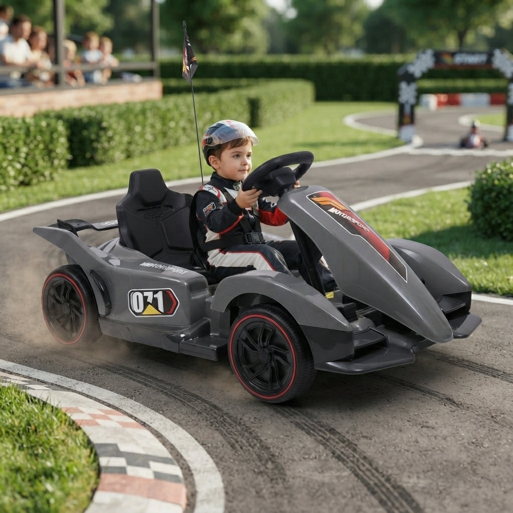 Super Kart Infantil Cinza 071: O Presente Perfeito para Pequenos Fãs de Velocidade e Adrenalina - (AYC178-19)