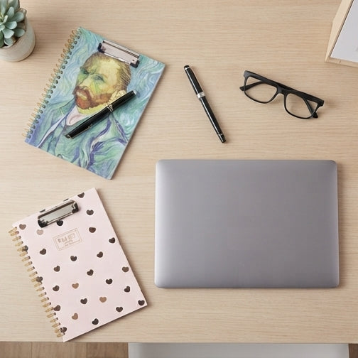Integrated Clipboard Notebook with Artistic Cover: Elegance and Firmness on the Go - (AYC328-17)