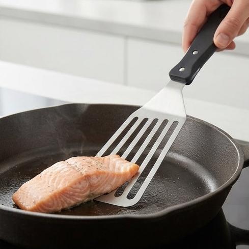Espátula de Aço Inox YH - O Segredo para Peixes e Carnes Perfeitos - (ESP4022)