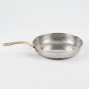 Frigideira Compacta em Aço Inox 18cm: Porções Individuais, Design Exclusivo e Cabo Dourado - (AYD352-3)