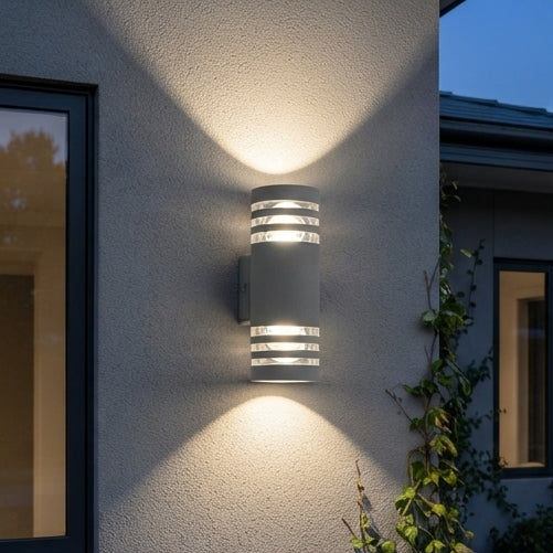 Geyun Modern Semi Cilindro Candelabro de Parede Cinzento - (can0083)