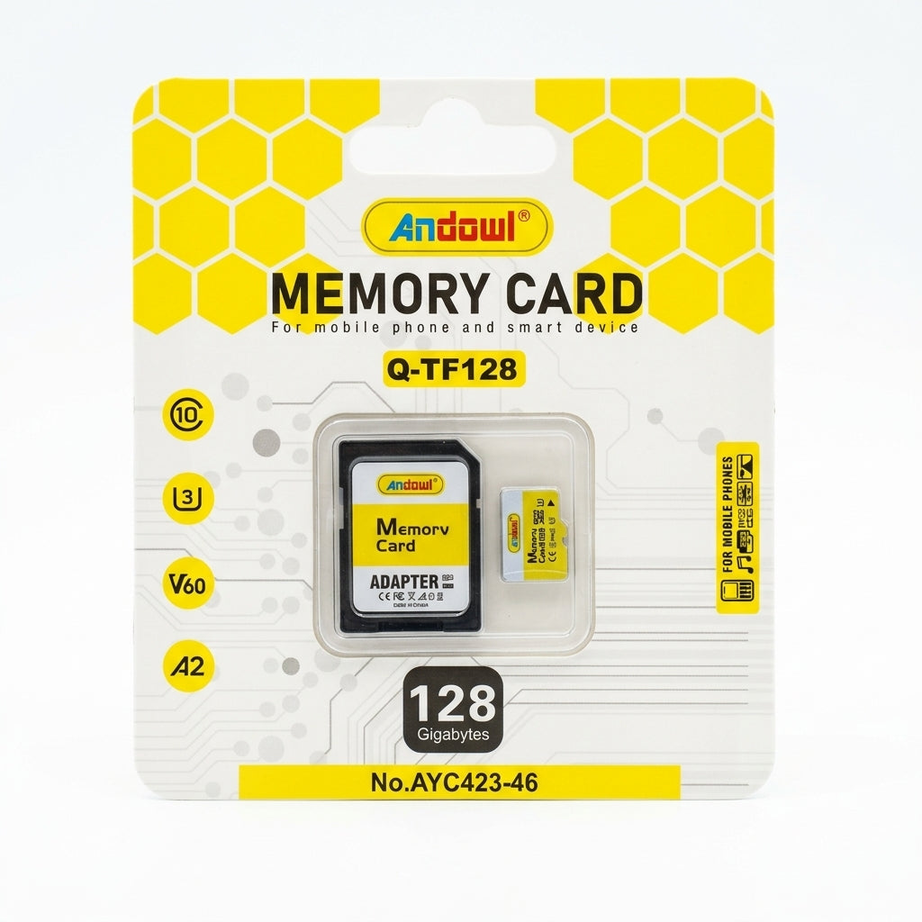 Andowl  High Speed Memory Card with Adapter Yellow