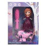 Conjunto Princesa do Gelo: Mini Boneca Anna, Avião Temático e Acessórios para Grandes Aventuras - (AYC165-36)