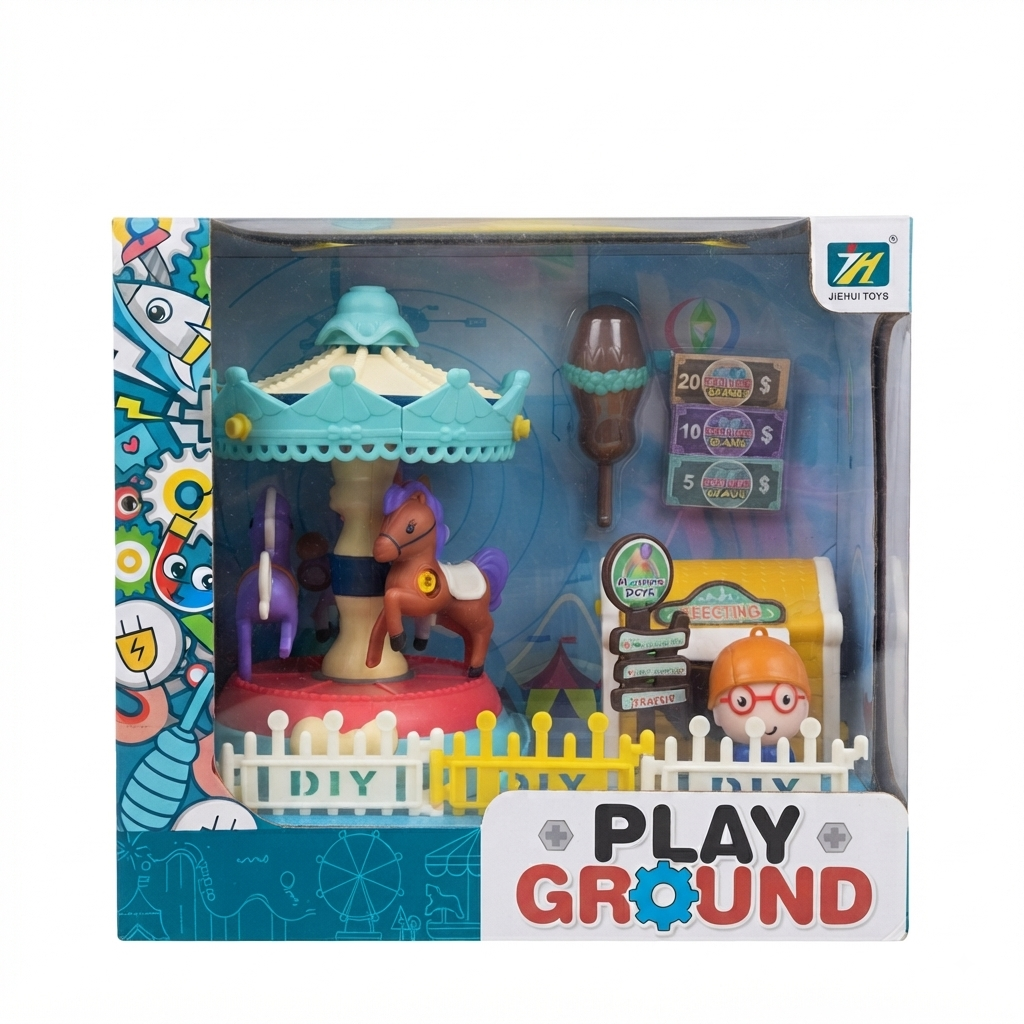Play Ground Kit de Diversões : Roda Gigante, Carrossel e Quiosque (DIY) - (BRI0019)