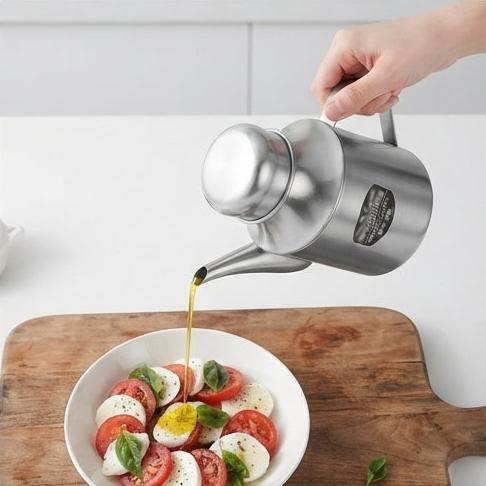 Tradição e Sabor, 11OZ: Galheta Profissional para Azeite e Óleo em Inox - (GAL4008)