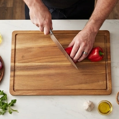 Sonforest Rectangular Cutting Board with Juice Groove – Robust, Elegant, and Perfect for Everyday Use - (AYD353-8)