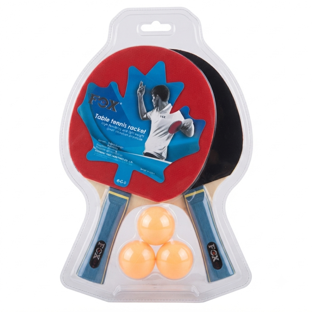 Fox 1-Star Table Tennis Racket with 5-Ball Set - (AYD273-10AB)
