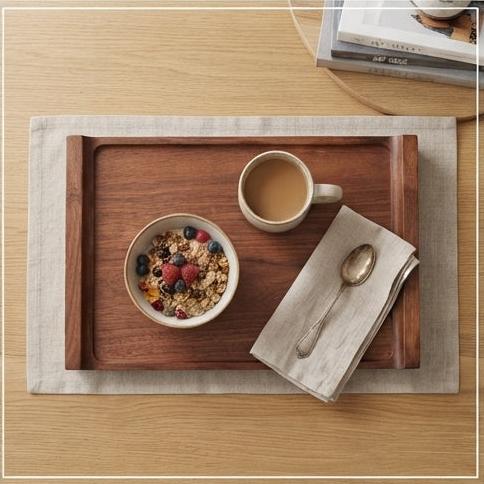 Bandeja Retangular em Madeira 30*20cm: Elegância e Versatilidade para Servir - (BAND0039)