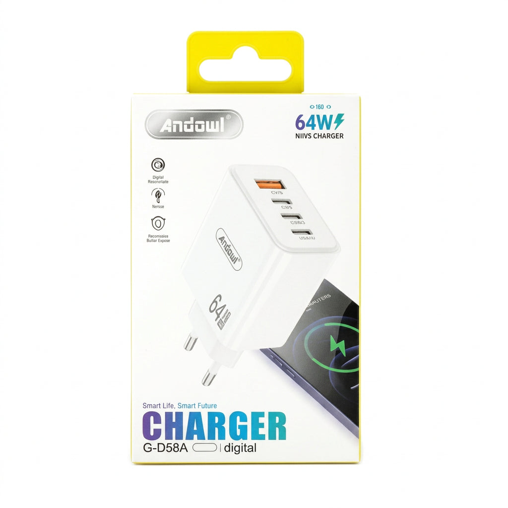 Andowl 64W USB/Type-C Fast Charger Q-CD664 - (AYC423-12)