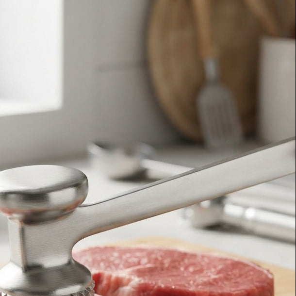 Martelo Amaciador de Carne Hua Heng em Alumínio, 25cm: O Segredo do Chef para Suculência - (AYD231-9L)