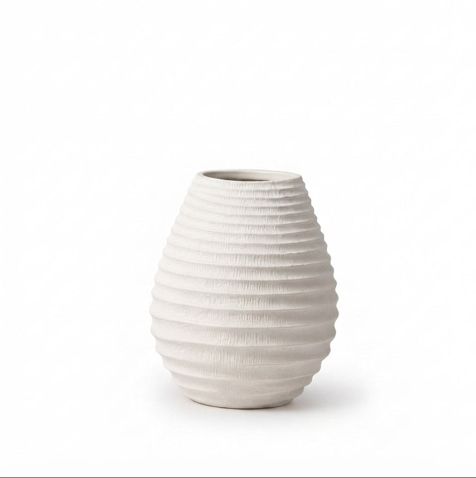 Small Modern White Ceramic Vase - (AYD312-4)