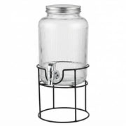 Dispensador de Bebidas Canelado 3.8L com Suporte Preto: Estilo e Praticidade para Servir - (AYD240-101)