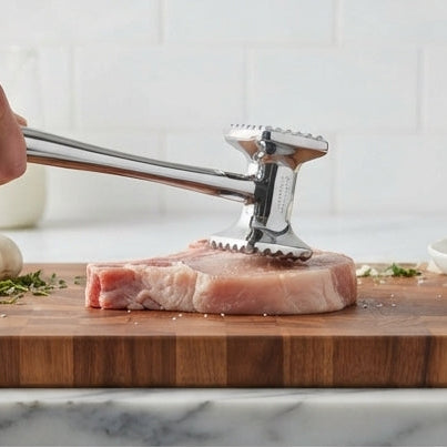Amaciador de Carne em Aço Inoxidável de Dupla Face – Potência e Precisão no Preparo de Carnes - (AYD243-19AB)