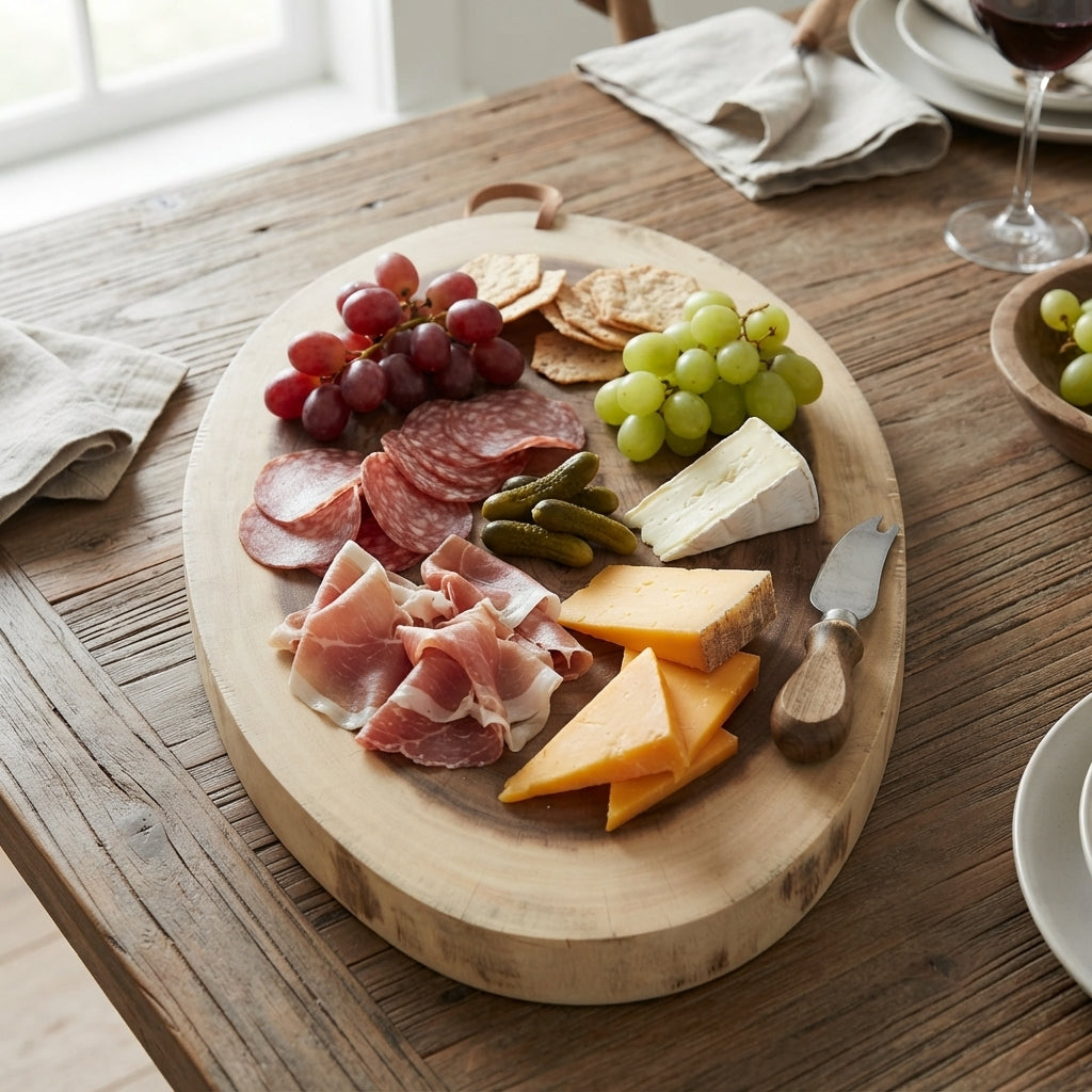 Organic Chopping Board 49cm: Natural Elegance for Serving and Cutting - (AYD305-81)
