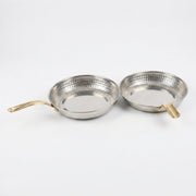 Compact Stainless Steel Frying Pan 20cm: Daily Practicality, Hammered Design and Exclusive Golden Handle - (AYD352-4)