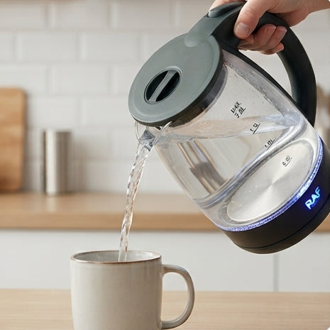 Chaleira Elétrica de Vidro Borossilicato 2.0L: Design Moderno, LED Azul e Fervura Ultrarrápida - (AYD235-22)