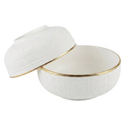 Textured Bowl, 15cm with Gold Rim: Sophistication and Practicality for Charming Serving - (AYD245-120)