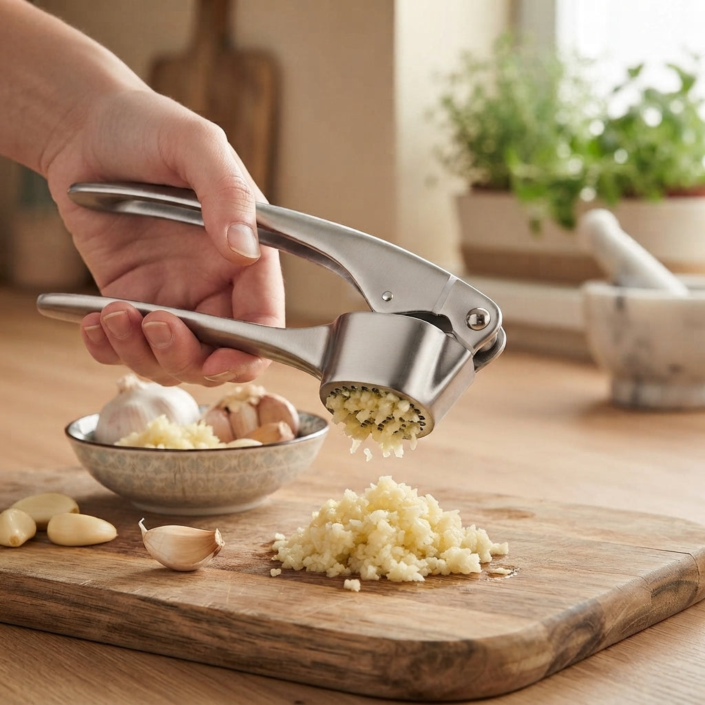Ectia Garlic Press 16.5cm: Perfect and Quick Mincing for Your Seasoning - (DB-2-459)