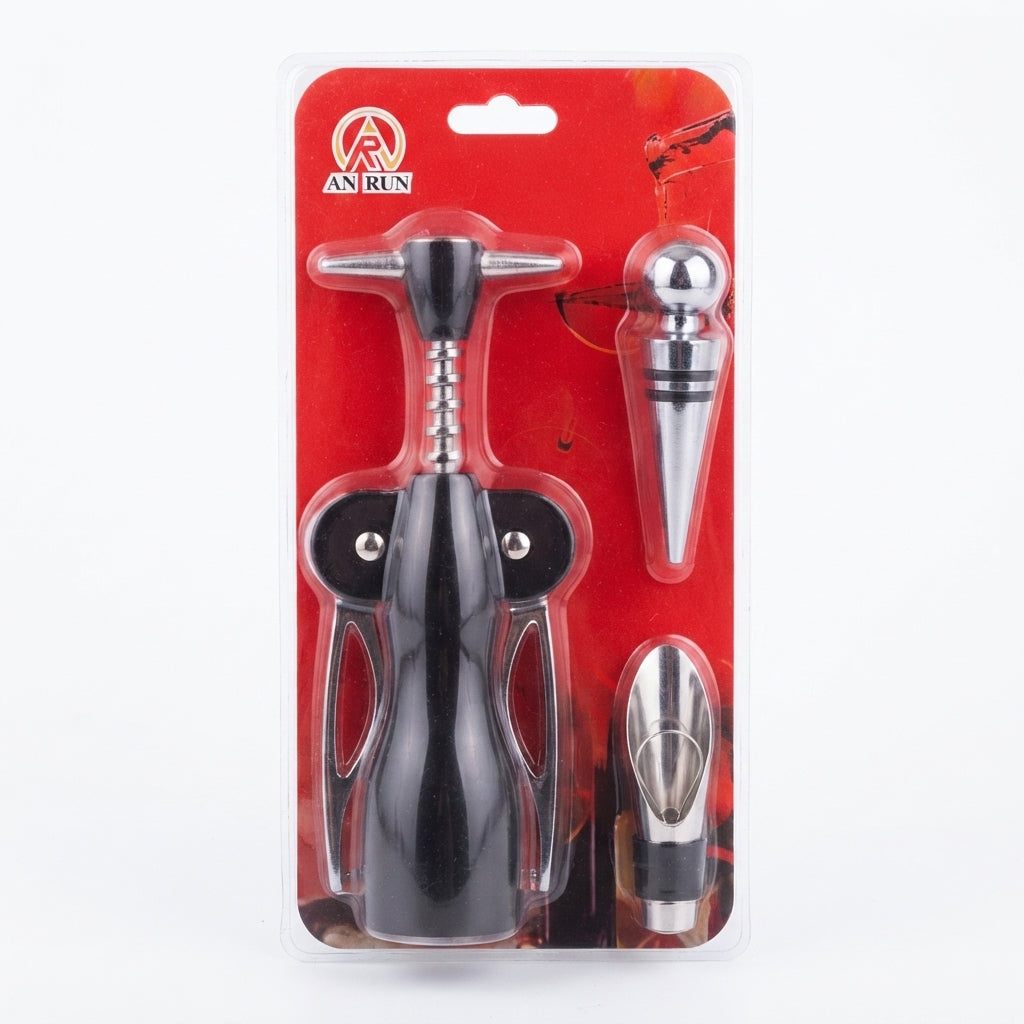 Conjunto Completo para Vinho 3 Peças com Estojo Blister: Elegância e Funcionalidade no Seu Bar - (AYD243-25)