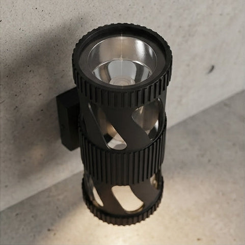 Candeeiro de Parede Cilíndrico Preto – Design Contemporâneo e Efeito Cénico - (can0092)
