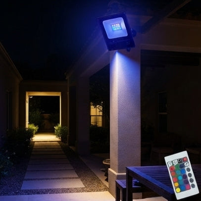 Refletor Flood Light RGB 20W Jortan IP66: Efeitos de Luz Incríveis para Pátios e Jardins - (AYA147-5)