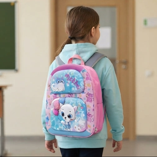 Mochila Escolar 3D Mundo dos Gatinhos: Magia, Fofura e Praticidade para a Escola - (AYC335-11)