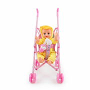 Meu Primeiro Passeio: Kit Boneca Bebé e Carrinho Rosa - (AYC169-65)