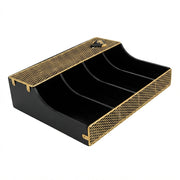 Organizador de Mesa Geométrico Black & Gold: Elegância e Organização para o Seu Espaço de Trabalho - (AYD296-11)