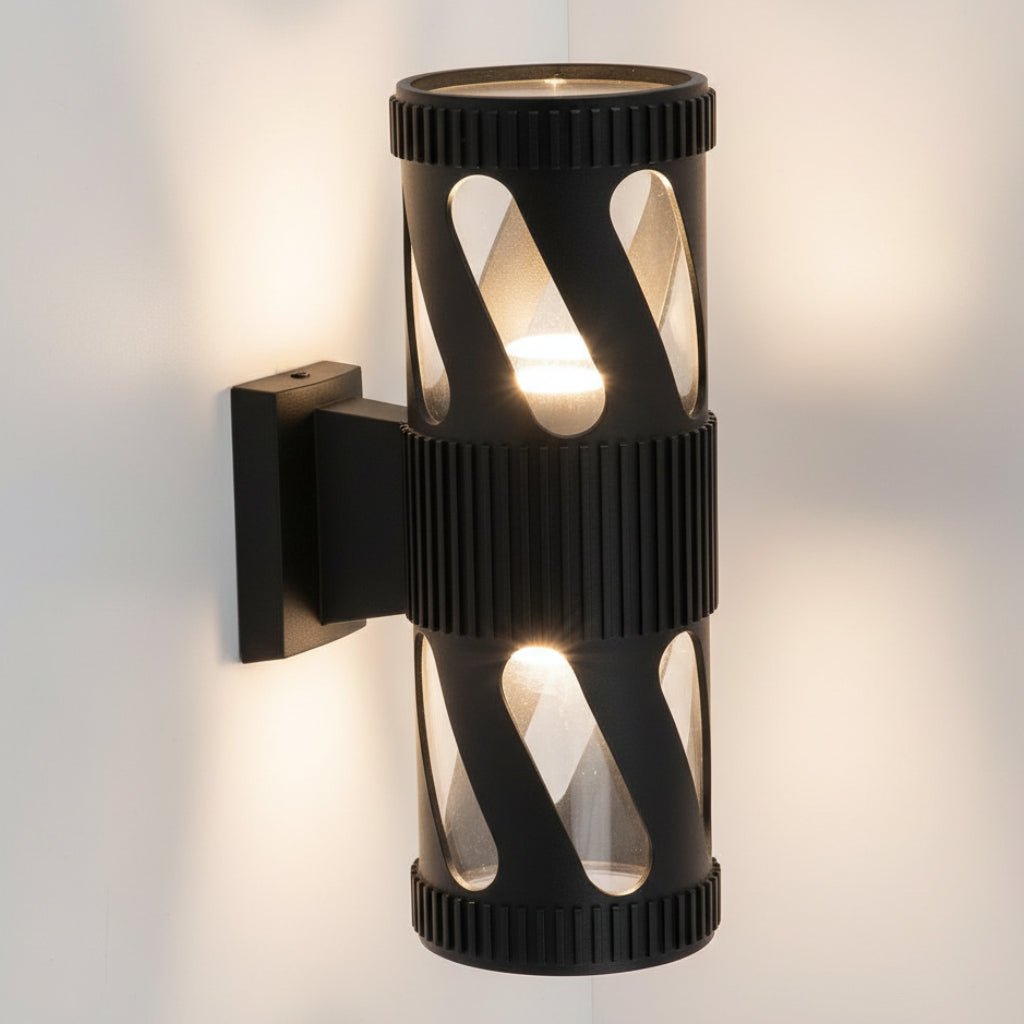 Candeeiro de Parede Cilíndrico Preto – Design Contemporâneo e Efeito Cénico - (can0092)
