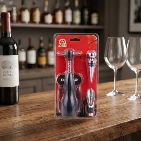 Conjunto Completo para Vinho 3 Peças com Estojo Blister: Elegância e Funcionalidade no Seu Bar - (AYD243-25)