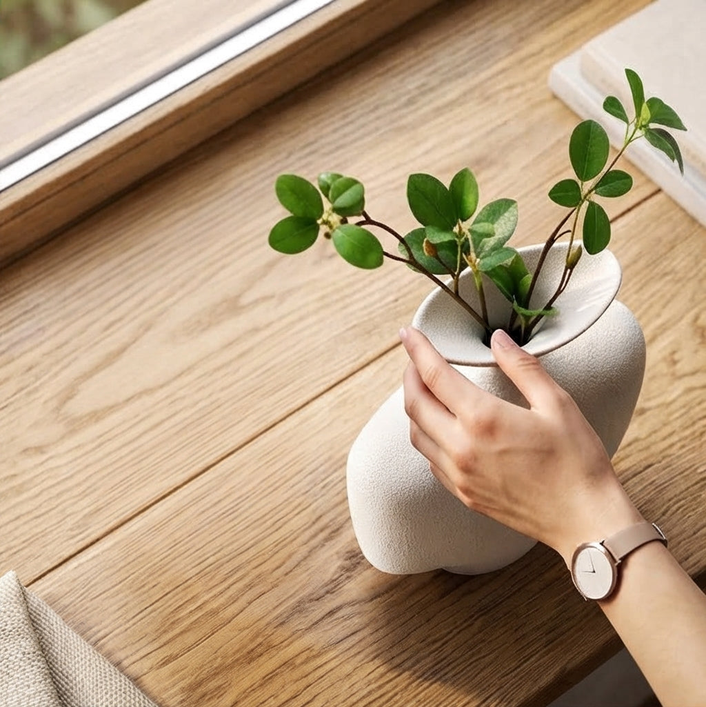 Medium Modern Sculptural Ceramic Vase - (AYD312-18)