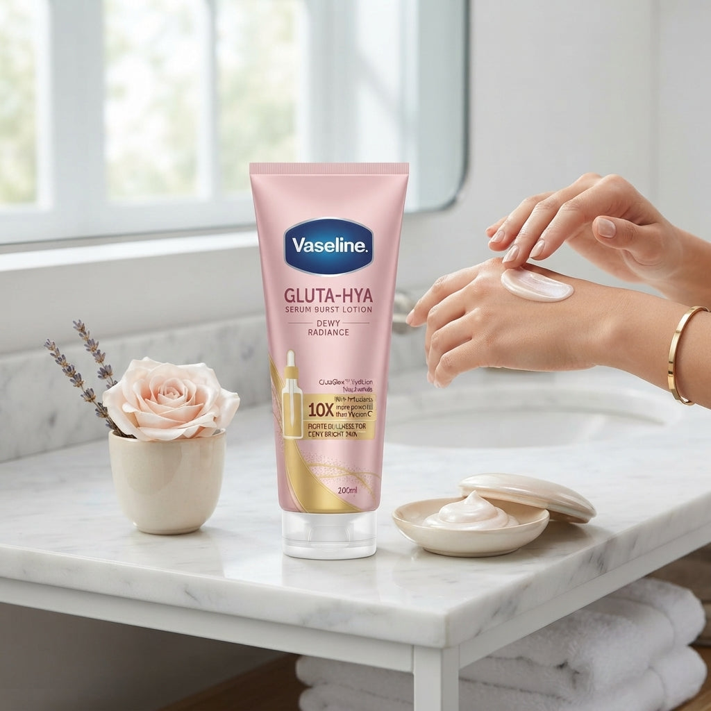 Vaseline Gluta-Hya Loção Hidratante Iluminadora em Sérum Burst 200 ml