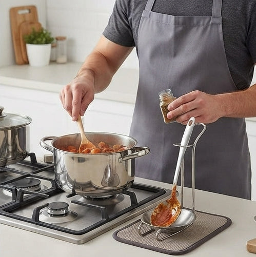 Stainless Steel Holder for Ladles and Utensils: Functional Design, Practicality and Refinement - (AYD243-18)