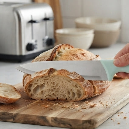Faca de Cozinha com Cabo Verde-Água – Design Ergonómico e Alta Precisão no Corte - (FAC4019)