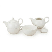 White Ceramic Stackable Tea Set: Modern Design, Practicality and Exclusive Refinement - (AYD352-21)