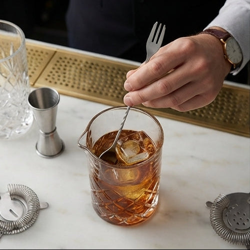 Bar Spoon 32cm with Trident Fork: The Ultimate Accessory for Decorating and Mixology - (AYD233-16)