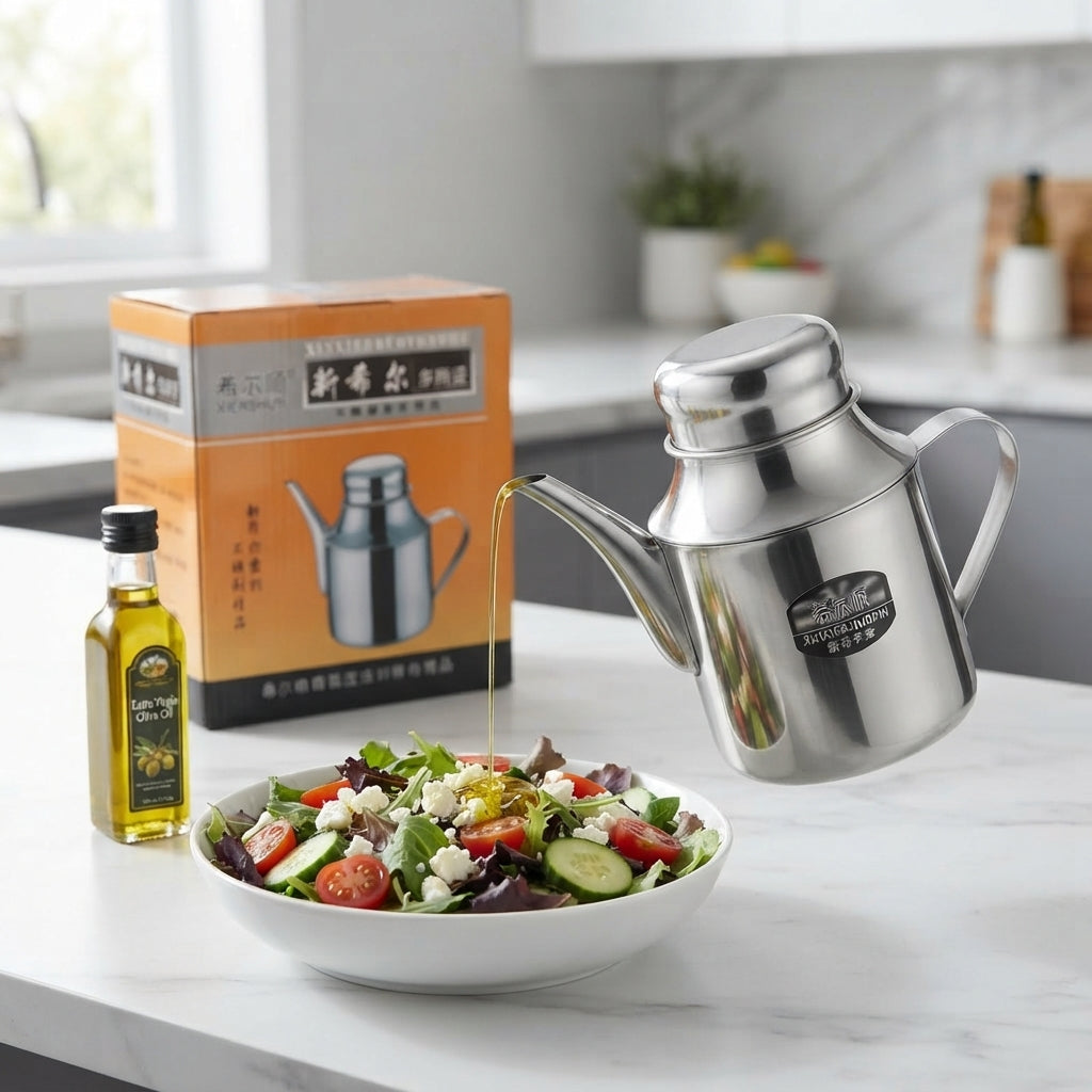 Tradição e Sabor, 11OZ: Galheta Profissional para Azeite e Óleo em Inox - (GAL4008)