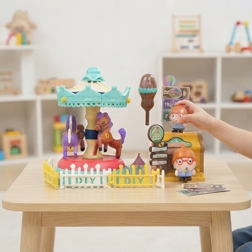 Play Ground Kit de Diversões : Roda Gigante, Carrossel e Quiosque (DIY) - (BRI0019)