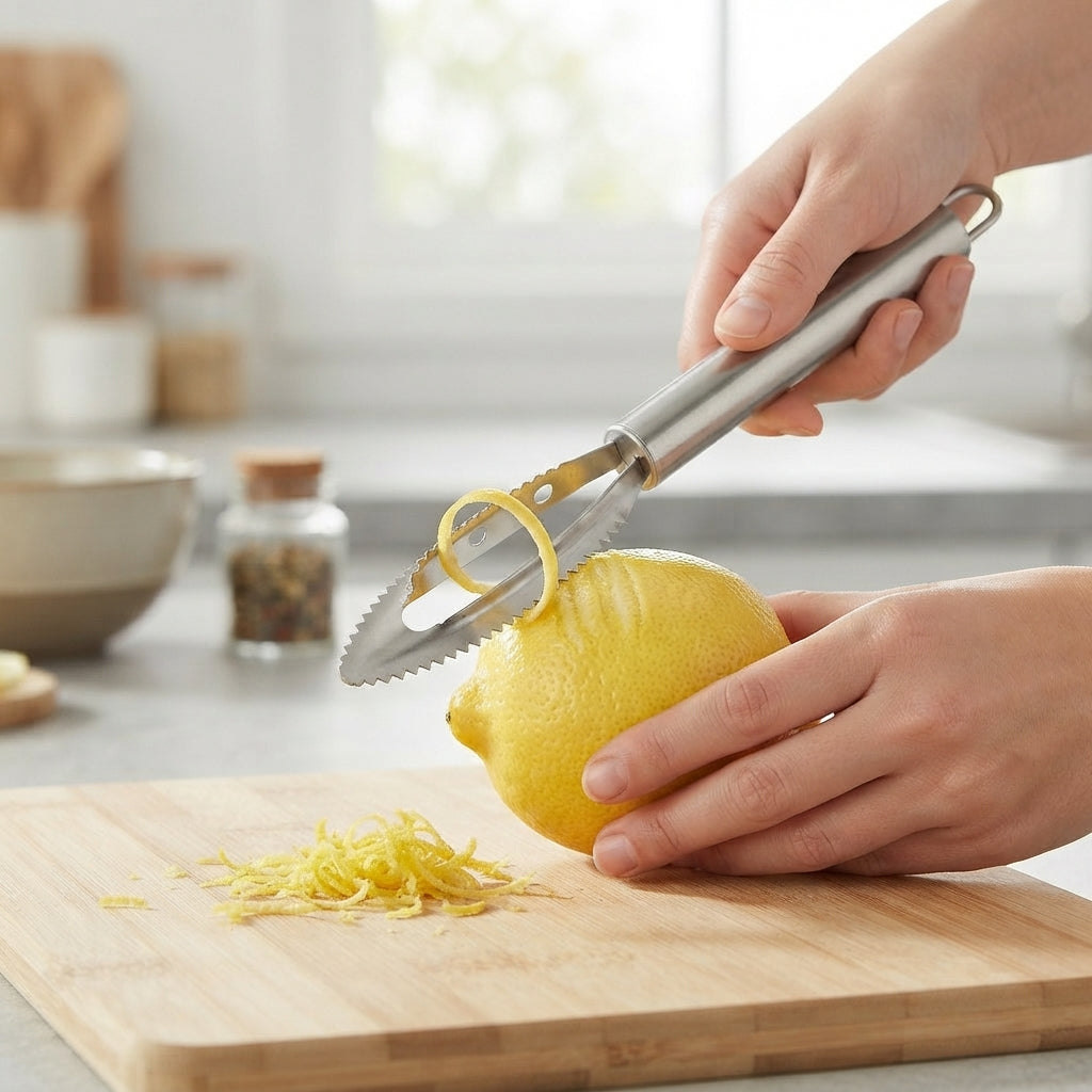 Descascador e Cortador Serrilhado em Aço Inoxidável: Precisão e Versatilidade na Preparação de Alimentos - (AYD256-362)
