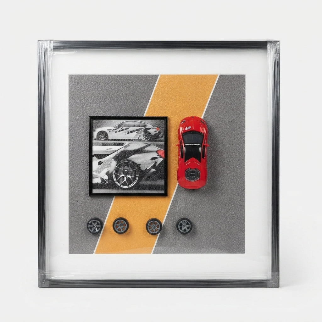 Monochromatic Relief Art, 40x40cm: Organic Shapes and Modern Sophistication in Black and White - (AYD313-2)
