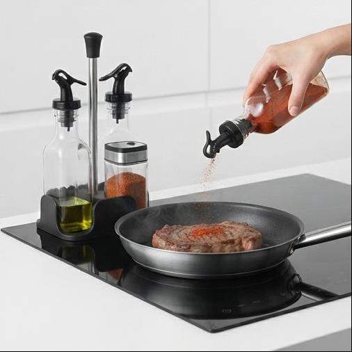 Elegância à Mesa: Organizador de Condimentos 4 Peças com Suporte Premium - (MIC1994)