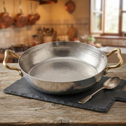 Frigideira Redonda 20cm & 22cm, Martelada com Alças Douradas: O Charme das Porções Individuais na Mesa - (AYD241-39 /40)
