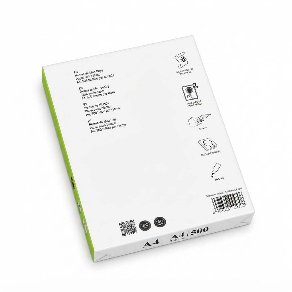 Resma de Papel A4 Trio Rame de mon Pays - 500 Folhas - (A4PRO70GSM)