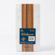 Sonforest Rectangular Board with Hole in Marble and Wood: Geometric Design and Sophistication in Serving - (AYD353-19)